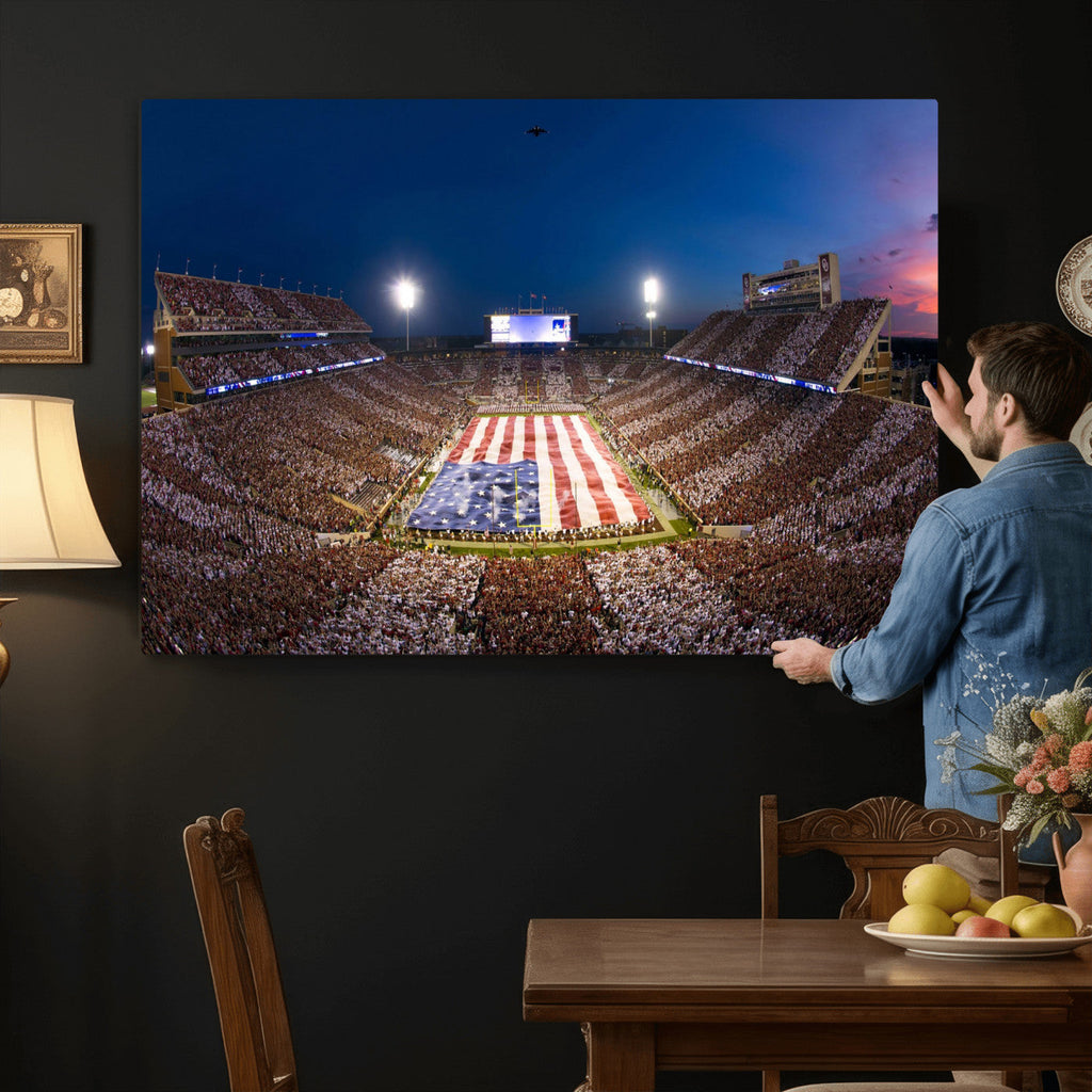 Oklahoma Sooners Memorial Stadium Wall Art Canvas Print