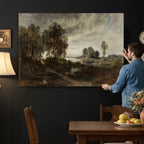 Adolf Dressler Landscape of the Oder River Wall Art Canvas Print
