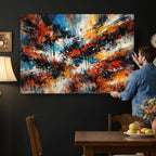 Lyrical Abstract Wall Art Canvas Print, Orange Blue Abstract