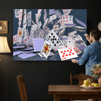 Playing Cards Canvas Wall Art | Casino Game Room Decor