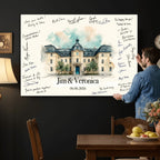 Wedding Venue Guest Book Canvas, Personalized Venue Drawing Sign