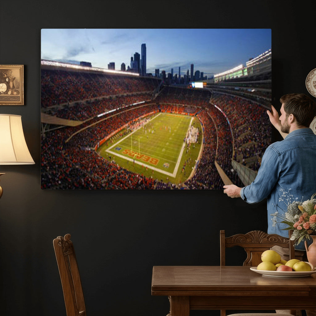 Chicago Bears Soldier Field Canvas Wall Art, NFL Stadium Panorama