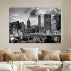 Black and White Atlanta Wall Art Canvas Print