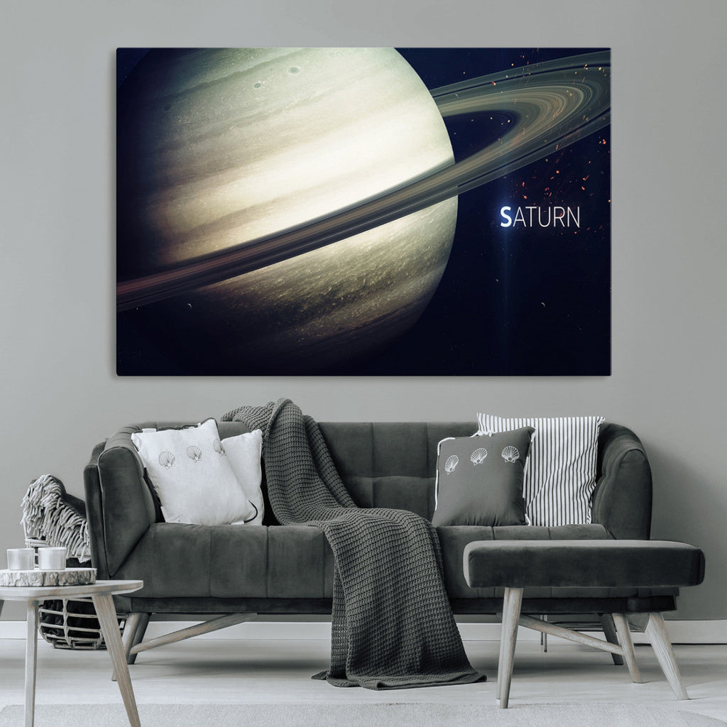 Framed Saturn Wall Art Canvas Print