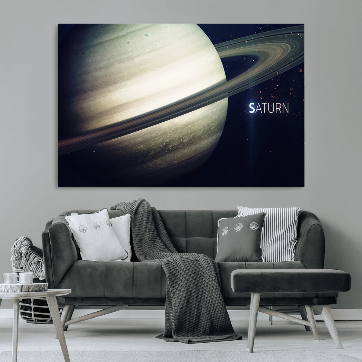 Framed Saturn Wall Art Canvas Print