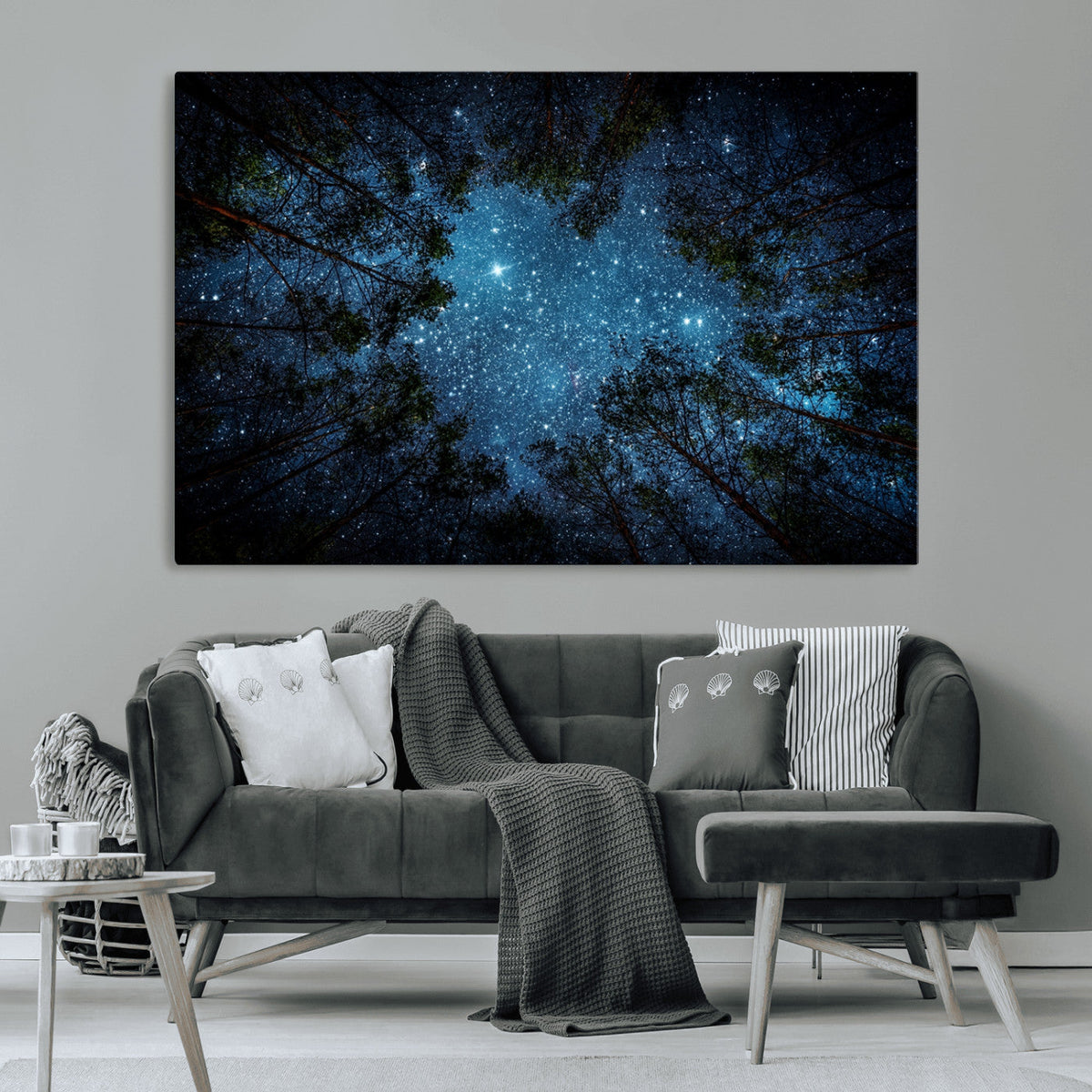 Forest and Stars Wall Art Canvas Print