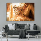 Buddha Statue Hands Wall Art Canvas Print