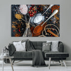 Spices and Seasonings Canvas Wall Art | Colorful Triptych Kitchen Decor