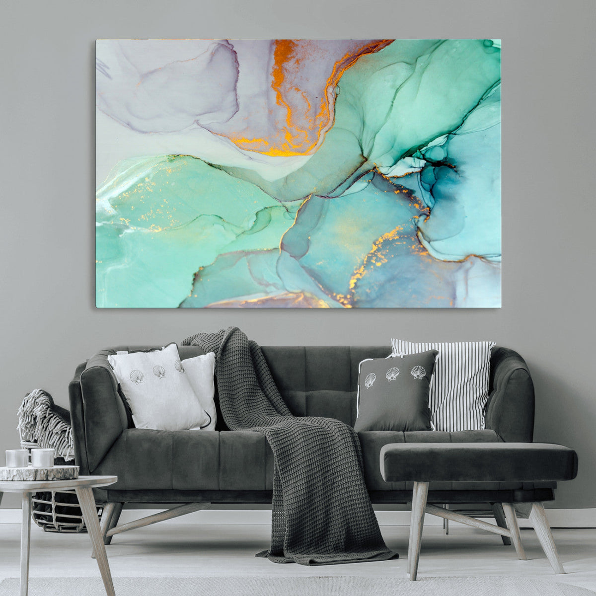 Colorful Marble Fluid Effect Canvas Wall Art Print