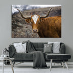 Framed Big Cow Animal Wall Art Canvas Print