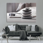 Burning Incense and Zen Stones Buddhism Wall Art | Zen Meditation Canvas Print