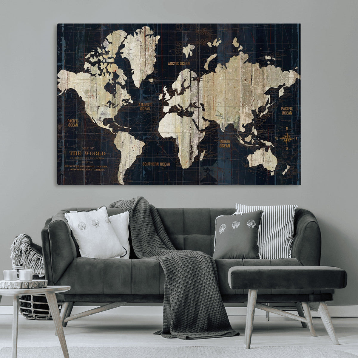 Antique Old World Map Wall Art Canvas Print