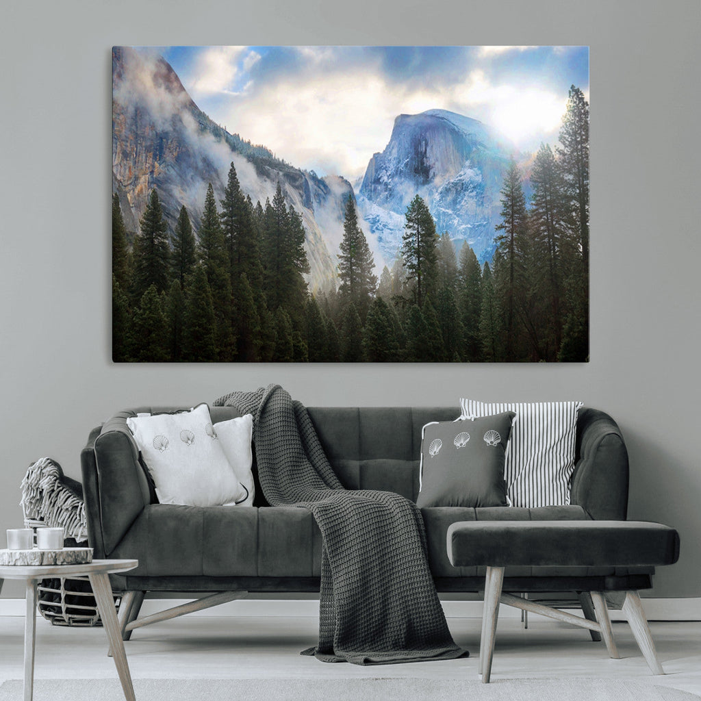 Half Dome Yosemite California Wall Art Canvas Print El Capitan