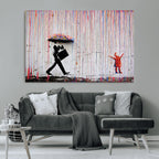 Banksy Wall Art Canvas Print | Framed Graffiti Street Art Picture