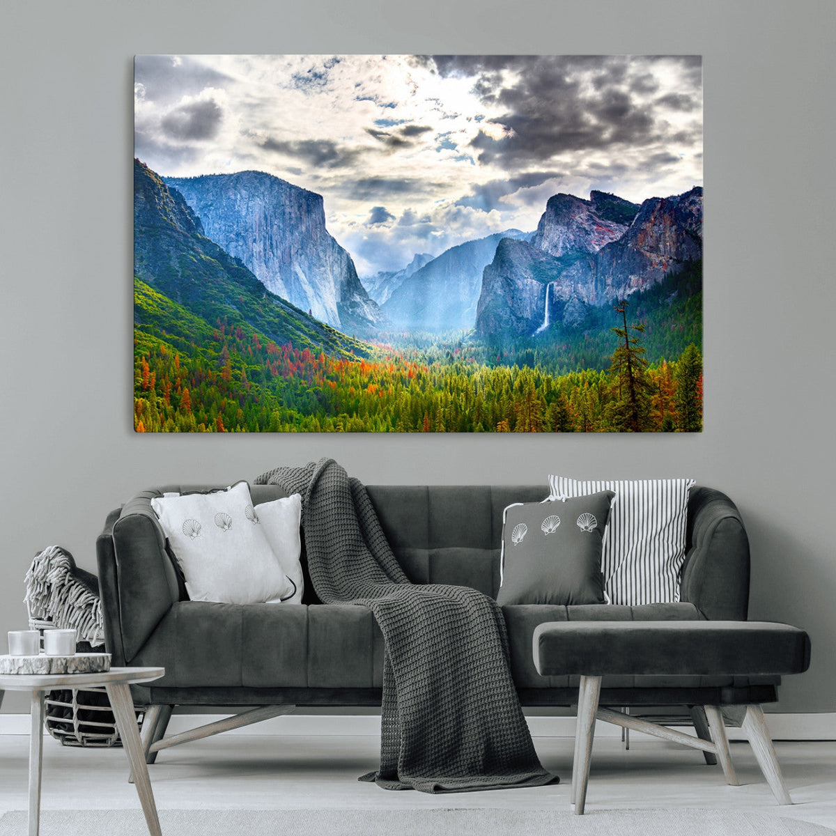 Yosemite Park Half Dome 3 Panel Canvas Print | Large Giclée Landscape Wall Art