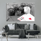 Poker Game Cards Wall Art Canvas, Multi Panel Wall Art