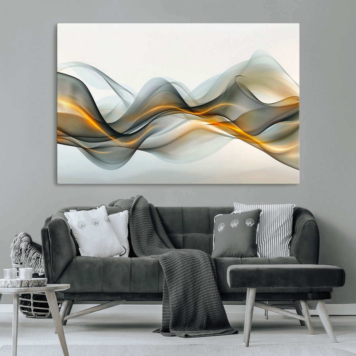 Abstract Wave Canvas Wall Art | Fluid Contemporary Elegance in Motion