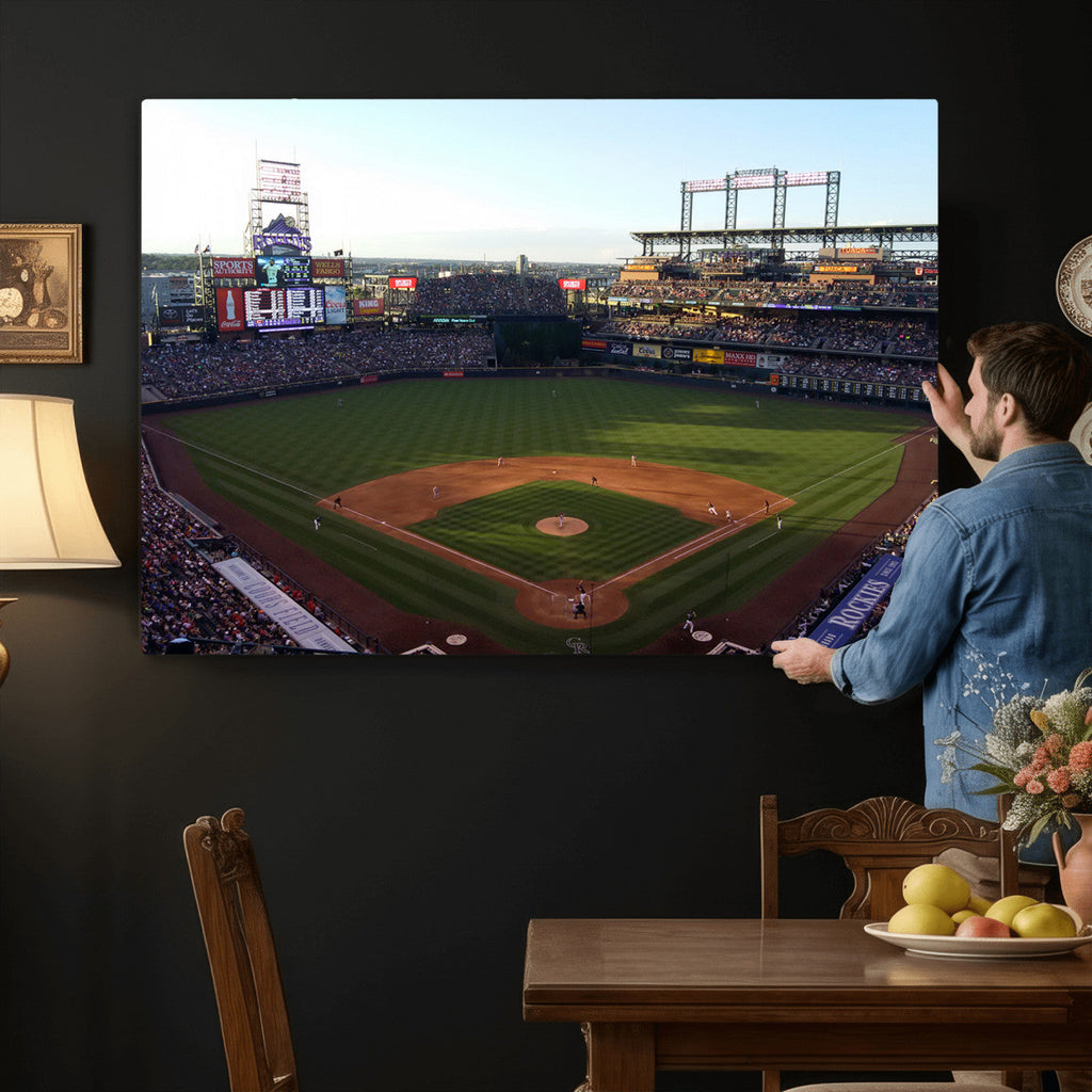 Colorado Rockies Coors Field Wall Art Canvas Print, MLB Baseball Stadium