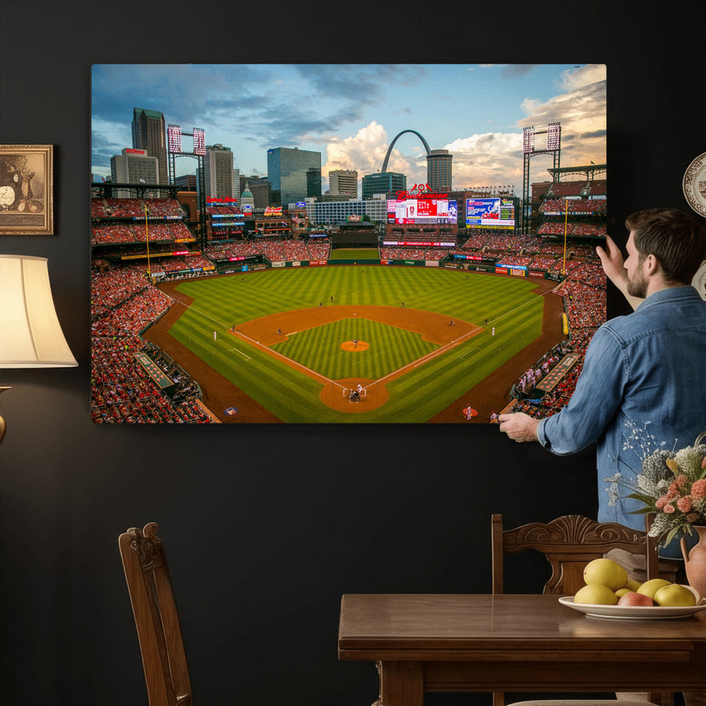 St. Louis Cardinals Baseball Team Print, Busch Stadium Wall Art, Framed and Ready to Hang