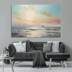 Abstract Ocean Wall Art, Boat Wall Art Canvas Print