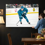 San Jose Sharks Ice Hockey Player Wall Art Canvas Print