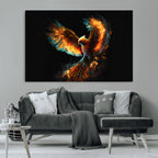 Fiery Phoenix Canvas Print | Ready to Hang Wall Art | Bold Fantasy Decor