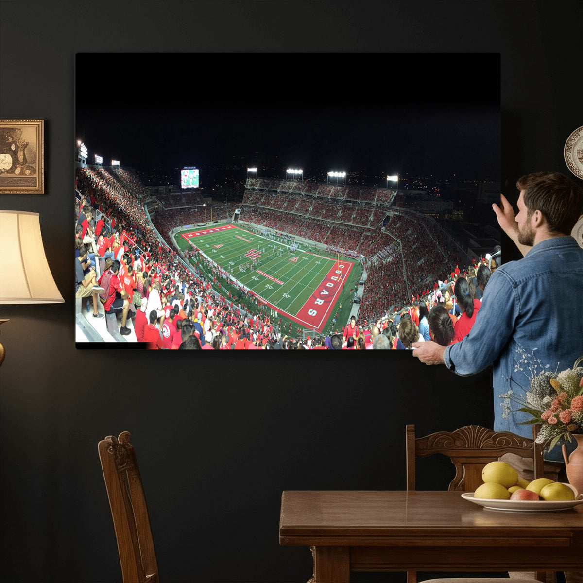 Houston Cougars Football Team Print, Houston TDECU Stadium