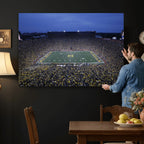 University of Michigan Wolverines Football Team Print, Ann Arbor, Home Bar Wall Decor