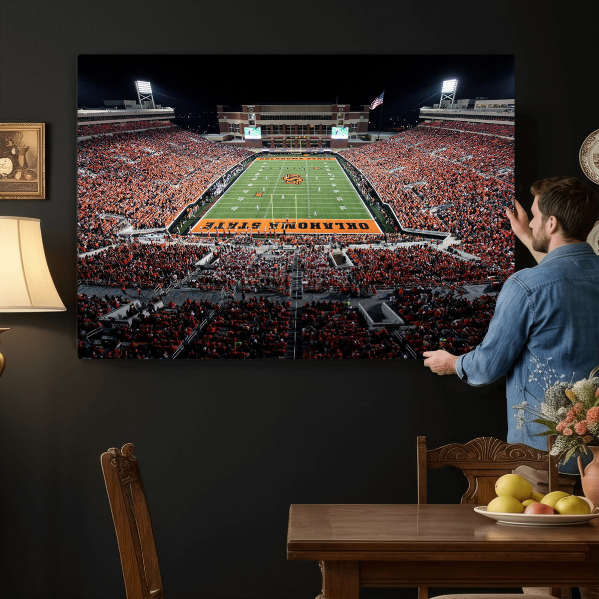 Boone Pickens Stadium Wall Art Oklahoma State Cowboys Print