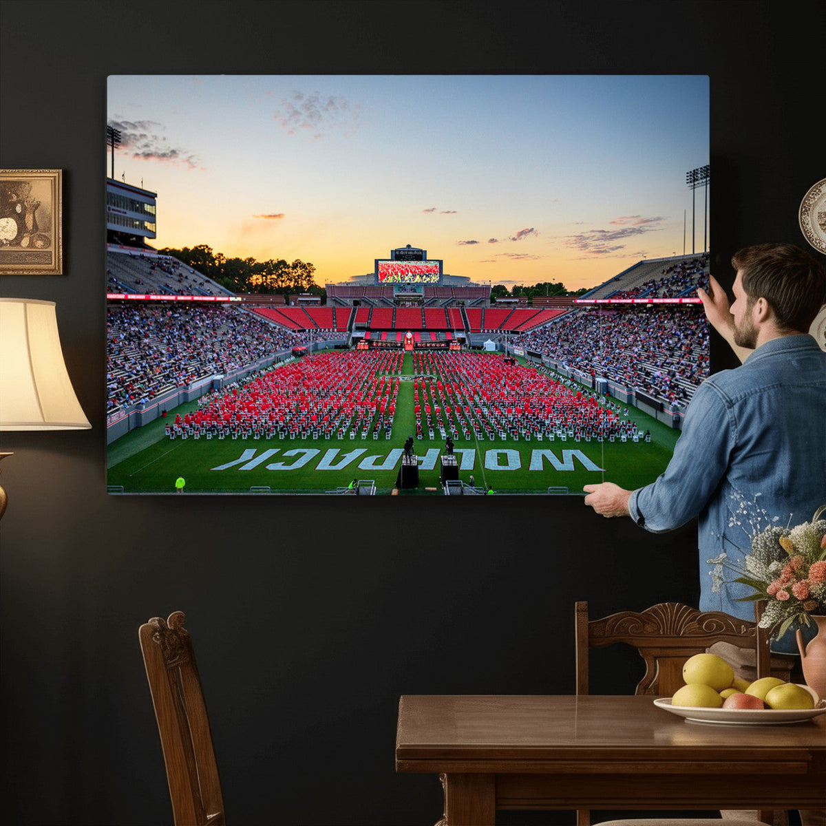 NC State Wolfpack Football Team Print Wall Art, Raleigh