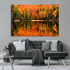 Forest Reflection Art | Autumn Forest Reflection Wall Art | Triptych Canvas Print