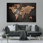 World Map Canvas Print | Framed Travel Map Wall Art for Couples