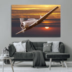 Old War Plane Wall Art Canvas Print