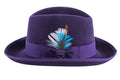 Ferrecci Purple Wool Felt Homburg Godfather Hat
