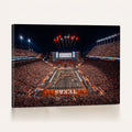 Texas Stadium Night Game Wall Art Canvas Print, Vibrant Football Fireworks Scene