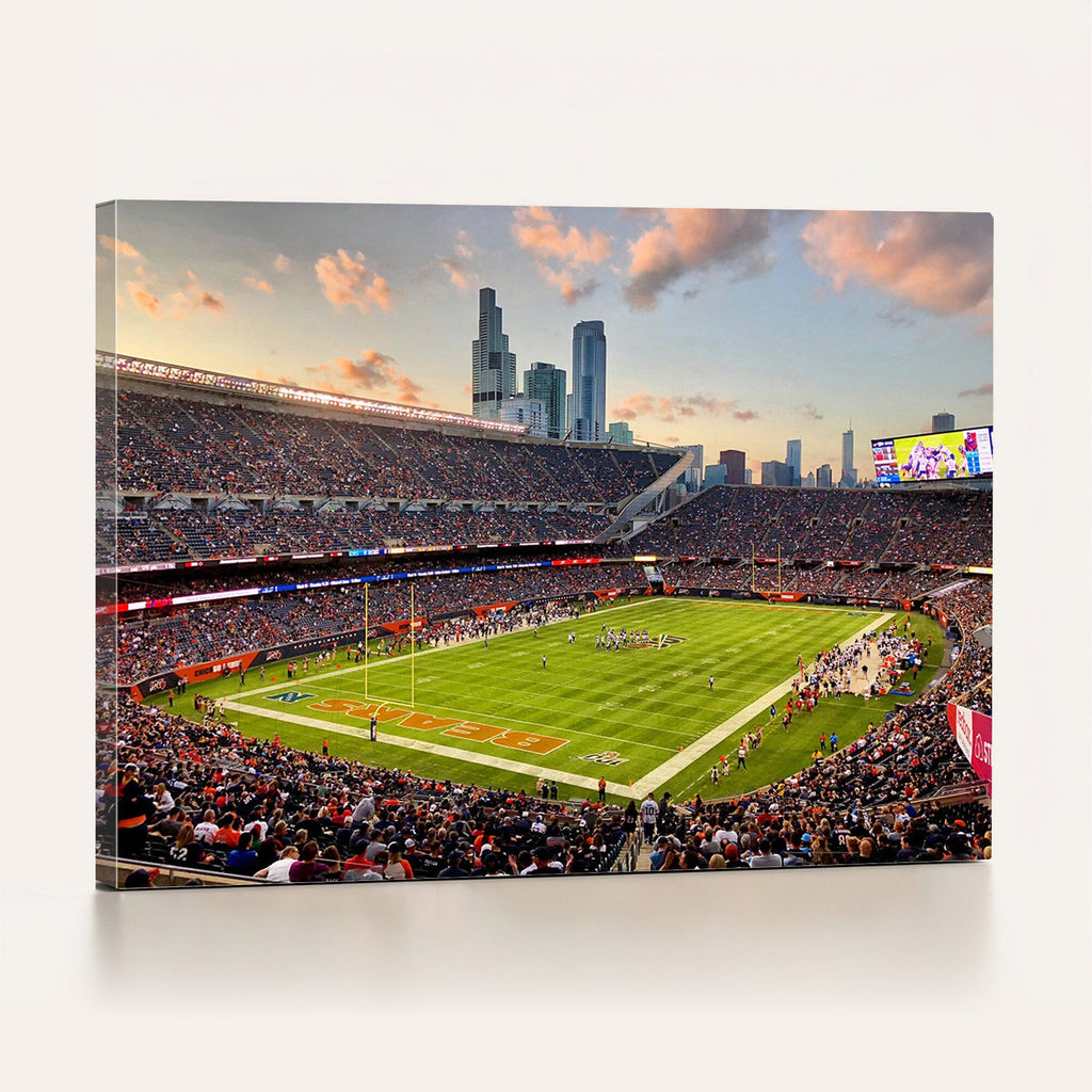 Chicago Bears Soldiers Field Wall Art Canvas Print, Man Cave Wall Decor