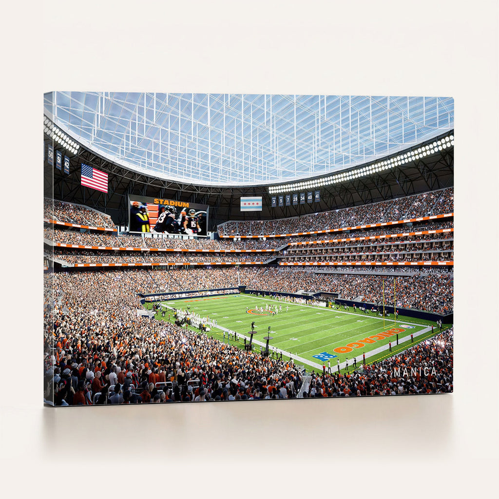 Chicago Bears Soldiers Field Wall Art Canvas Print, Framed and Ready to Hang