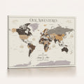 Personalized Travel Tracker Map with Pins, Framed World Map for Home and Office