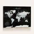 Custom Beige World Travel Map Wall Art with Pins, Places Visited Tracker, Bedroom and Home Office Decor