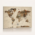 Vintage World Map Wall Art Canvas Print for Living Room, Office and Study