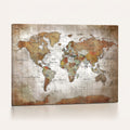 Vibrant Watercolor World Map Canvas Wall Art | Framed Travel Map