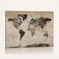 World Map Canvas Print, Detailed Map of the World, Adventure Gift for Couples and Anniversaries