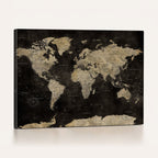 Push Pin World Map Canvas Wall Art Print, Interactive Travel Map