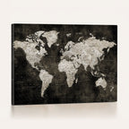 Vintage World Map Wall Art Canvas Print | Framed Large Map Wall Art