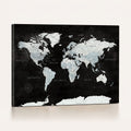 World Map Canvas Print | Framed Push Pin Wall Art, Color Splash Travel Map