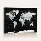 World Map Canvas Print | Framed Push Pin Wall Art, Color Splash Travel Map