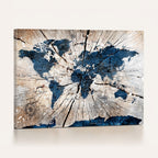 Rustic World Map Canvas Print | Framed Wall Art for Couples