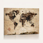 World Map Wall Art Canvas Print