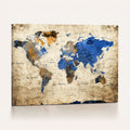 World Map Canvas Print | Colorful Abstract Travel Map, Framed Wall Art