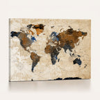 World Map Canvas Art Print | Framed Travel Map Wall Art